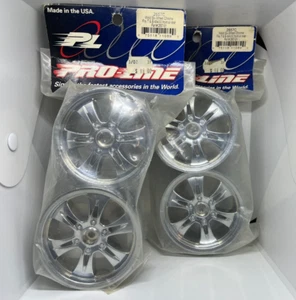 Pro-Line 2657C Chrome Weld Six 3.2" Wheels for Traxxas T/E-Maxx 14mm Hex Set NIP - Picture 1 of 3