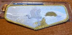 OA HO-NAN-NE-HO-ONT Lodge 165,  S40 40th Anniv. Gold mylar officiers issue(CDav) - Picture 1 of 2