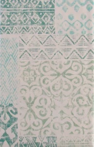 Decorative Weathered Ancient Tile Art Vinyl Flannel Back Tablecloth - Var Sizes - Picture 1 of 5