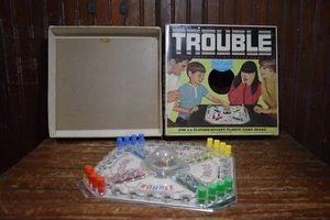 TROUBLE GAME KOHNER COMPLETE BOX POP O MATIC GAME PIECES NO.310 1965 VINTAGE TOY - Picture 1 of 24