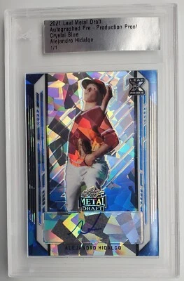 2021 Leaf Metal PP Proof Crystal Blue Alejandro Hidalgo Autograph RC 1/1 Auto - Image 1 of 2