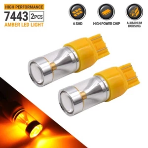 Syneticusa 7443 7444 7440 LED Amber Turn Signal DRL Side Marker Light Bulbs - Picture 1 of 5