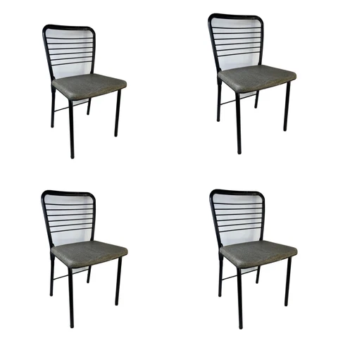 VTG 50s MCM Atomic Cosco Vinyl Padded Folding Metal Card Table Chairs Set Of 4 Cover
