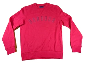 $129 BARBOUR LOGO SOFT PUSH THROUGH CREW SWEATSHIRT RED MENS SM WOMENS MED NWOT - Picture 1 of 14