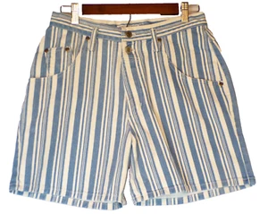 Arizona Jean Co. Pantalones Cortos Jean TALLA 11 Rayas Blanco y Azul Cintura Alta - Imagen 1 de 7