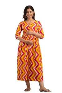 Maternity Women Multicolor Casual Breastfeeding/Pregnancy Dress - Picture 1 of 3