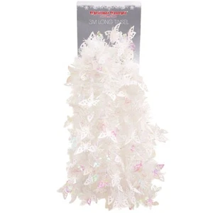 Christmas Concepts® 3m / 9.8ft Christmas Tinsel - (WHITE Butterflies) - (T45) - Picture 1 of 5