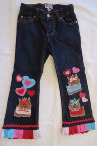 Gymboree 4 5 6 New York Girl Yorkie Puppy School Yorkie Dog Denim Jeans Capris - Picture 1 of 3