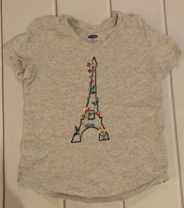 Old Navy Girls Gray Shirt Size 6/7 Paris - Picture 1 of 4