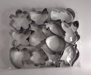 12 Pcs Easter Cookie Cutter Set Sliver - Picture 1 of 3