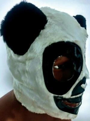 MASCHERA PANDA/EL PANDA PER BAMBINI/LOTTATORI!! OTTIMO DESIGN!! MOLTO RARO!!  FATTO A MANO!! - Immagine 1 di 3