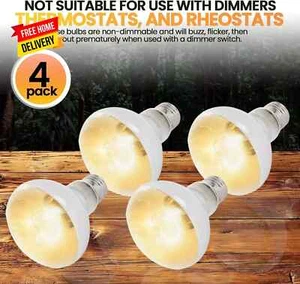 4-Pack 100W Reptile Heat Lamp Bulbs UVA Daylight Basking Light Bulbs for Reptile - Picture 1 of 6