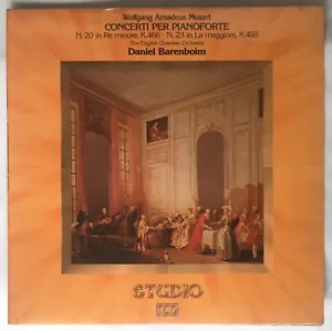 MOZART PIANO CONCERTOS No.20 K466 No.23 K488 BARENBOIM LP EMI - Foto 1 di 1
