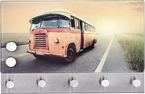 WENKO Magnetische Garderobe Bus mit 5 Haken Gehärtetes Glas 30 x 19 cm - Bild 1 von 1