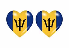 2x Sticker Flag Heart Orig Barbados