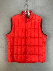 Victorinox Vest Mens Large Red Down Duvet Soft Shell Swiss Army Full Zip Nylon - Picture 1 of 14