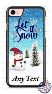 Let it Snow Snowman Winter Personalized Phone Case fits iPhone Samsung gift - Picture 1 of 11
