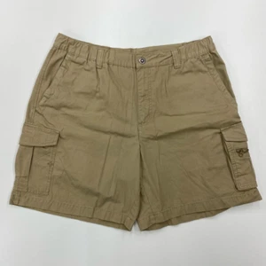 Columbia Sportswear Mens Cargo Shorts Beige Cotton Flat Front Pockets Knit Large - Picture 1 of 10