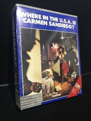 RARE: VTG SEALED Where in the USA is Carmen San Diego Big Box Retro IBM / TANDY - Image 1 of 4