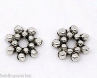 200 METALLPERLEN 5mm PERLEN METALL SPACER ZWISCHENTEILE BEADS SILBER