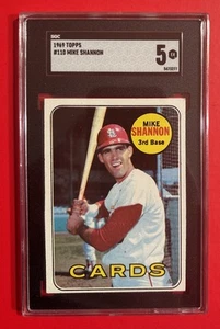 Tarjeta de béisbol 1969 Topps Mike Shannon #110 SGC 5 grados de colección St. Louis Cardinals - Imagen 1 de 3
