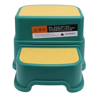 Green 3 Pcs Children's Footstool Stable Skidproof Bottom Smoother Edges Nursery - Image 1 of 4