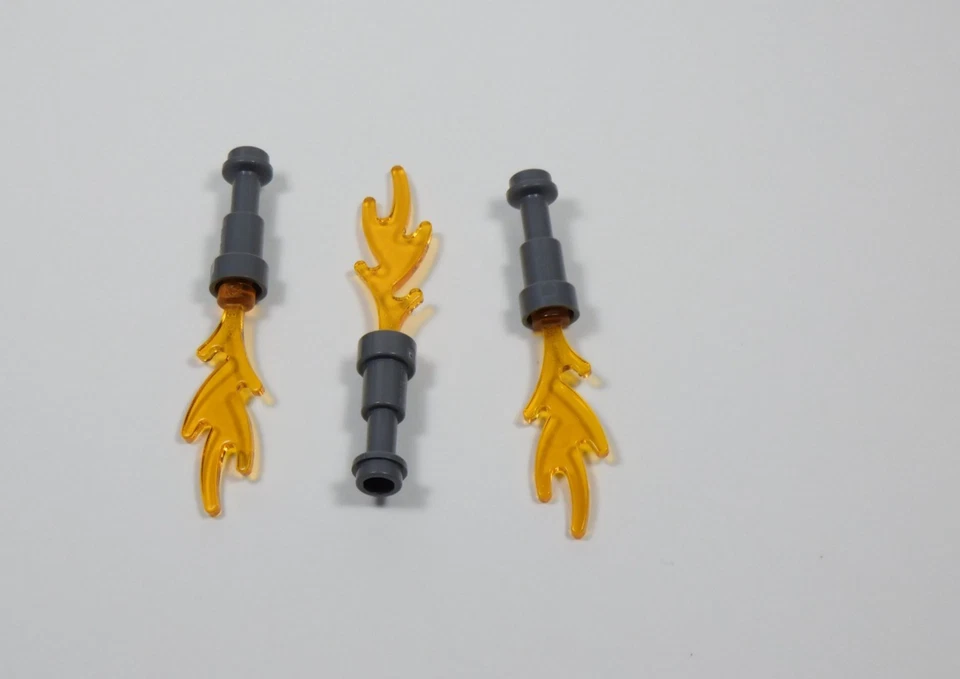 LEGO Lote de 3 Minifigura Accesorio de Utensilios Antorcha Gris Azulado Oscuro A6 Foto 1 de 1