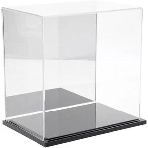 Plymor Clear Acrylic Case w/ Black Base (Mirror Back), 9" W x 6" D x 9" H - Picture 1 of 1