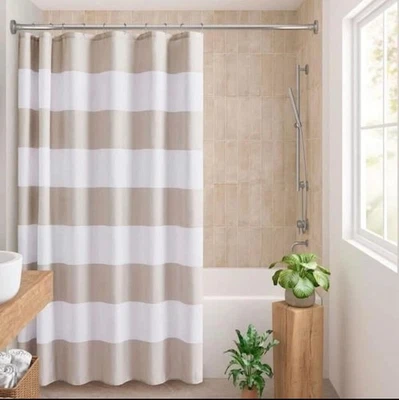 Juego de cortinas de ducha Urban Habitat 70 pulgadas x 72 pulgadas más 12 ganchos - marrón claro Foto 1 de 2