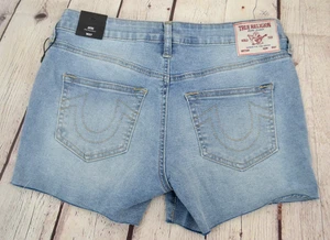 Pantalones cortos de mezclilla para mujer True Religion Jayde tiro medio talla 27 nuevos con etiquetas - Imagen 1 de 8