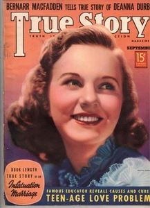 True StorySept 1938 Solid fine Cond Model is DEANNA DURBIN photo by Robert Reid - Picture 1 of 2