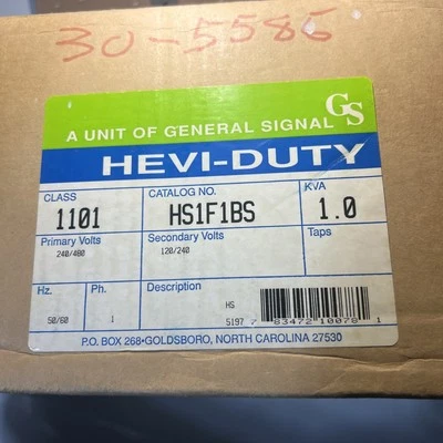 General Signal HS1F1BS Hevi Duty Transformer Type HS 1.0 KVA - Image 1 of 3