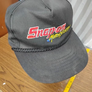 Vintage Snap On Tools Hat Black Cap Snap Back 90s Motorsports Racing MX Moto - Picture 1 of 1