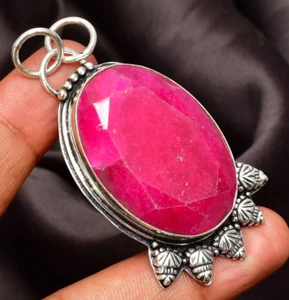 Ruby Pendant Gemstone 925 Sterling Silver Handmade Jewelry pendant 2.10" - Picture 1 of 6
