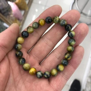Natural Blue Tigers Eye Bracelet Crystal Amulet Healing Jewelry - Picture 1 of 3