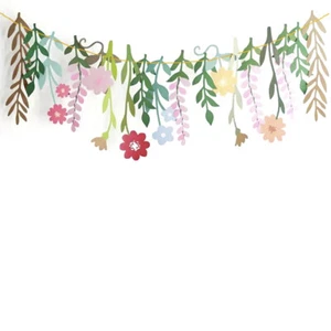 BANDERA FLORAL ROSA DE COLECCIÓN BUNTING Bandera Retro Cumpleaños Hogar Jardín Fiesta de Verano - Imagen 1 de 7
