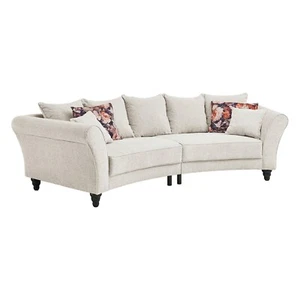 Megasofa Bigsofa XXL-Sofa mit Kissen Federkern Beige Webstoff 338 x 108 cm - Bild 1 von 2