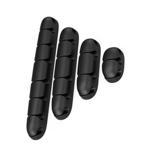 4 Pcs Silicone Enrouleur de Câble Homme Bureau Cordon Gestion Solution Support - Photo 1/12