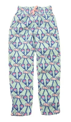 Calça lounge gráfica de baleias varas lacrosse azul cristal meninas Vineyard Vines - Imagem 1 de 2