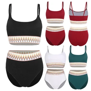 Women Bikini Seside Swimsuit Padded Bra And Briefs Club Vest With Bottoms Sexy - Picture 1 of 30