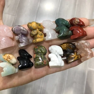 5pc Natural mix Quartz hand Carved Mini rabbit crystal Reiki healing - Imagen 1 de 9