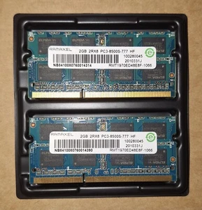 2x Ramaxel 2 GB DDR3-RAM 204-pin SO-DIMM 2Rx8 PC3-8500S (RMT1970ED48E8F-1066) - Bild 1 von 1