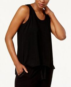 Alfani Sleepwear, Sleeveless Knit High-Low Pajama Top XS, Classic Black #2761
