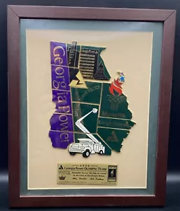 1996 Atlanta Summer Olympics ~ Georgia Power Jumbo Puzzle Pin Set Framed &Matted - Picture 1 of 9