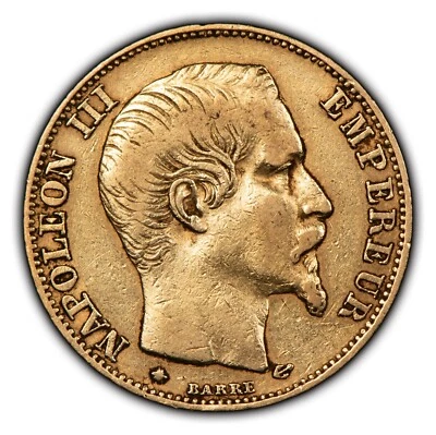 Золотая монета Франции 20 франков 1859-BB - KM781 - 0,1867 AGW - SKU-G2237 - Изображение 1 из 4