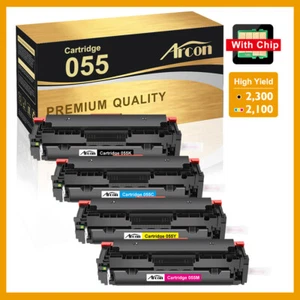 4PK CRG 055 Toner For Canon 055 ImageClass MF743Cdw MF741Cdw MF745Cdw WITH CHIP - Picture 1 of 12