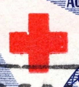 AUSTRALIA 1954 3.5d SELLO DE CRUZ ROJA CON DEFECTO LISTADO POR ACSC 312e - CV $30 - Imagen 1 de 3