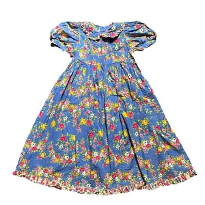 Vintage Mousefeathers 1990s Floral Dress 6 Years Ruffle Midi USA Cotton Cottage - Bild 1 von 8