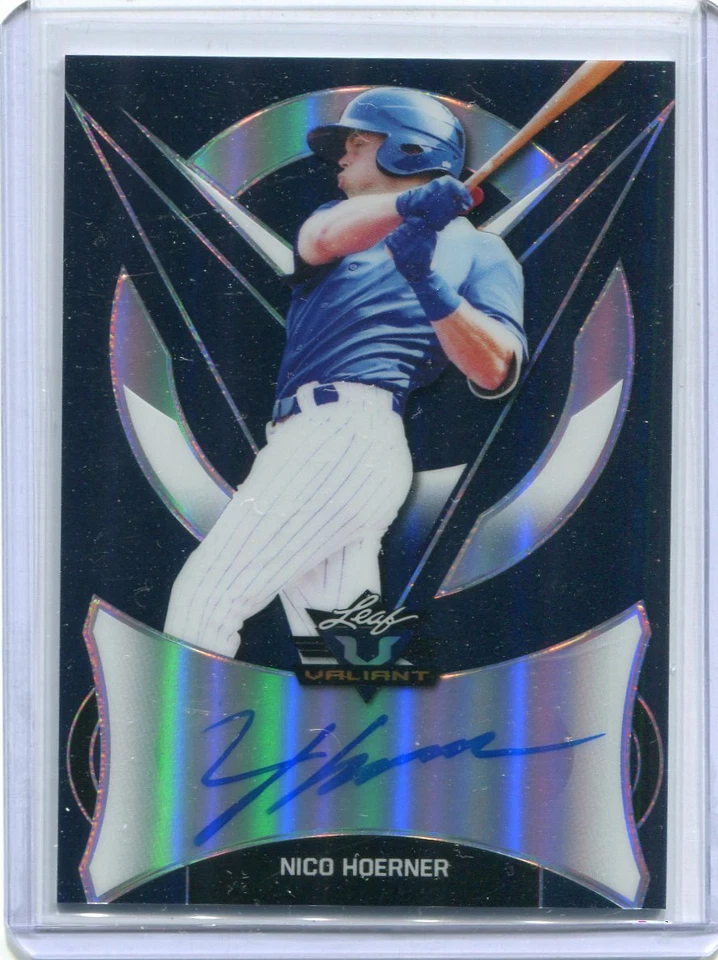 2019 Leaf Valiant Autographs Navy Nico Hoerner Auto 7/25 - Image 1 of 1