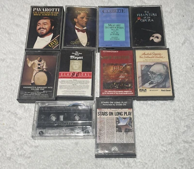Mozart, Chopin, Pavarotti, Tchaikovsky, Segovia, Phantom Opera - 10 Cassette Lot - Image 1 of 4